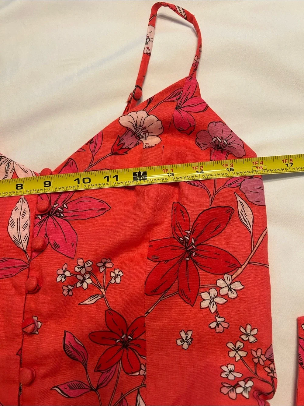Banana Republic Floral Spaghetti-Strap Wide-Leg Crop Jumpsuit in Coral Size 8